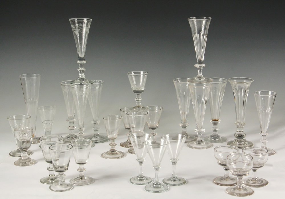 Appraisal: PCS TH C STEMWARE - Glass and Crystal Stems Cordials