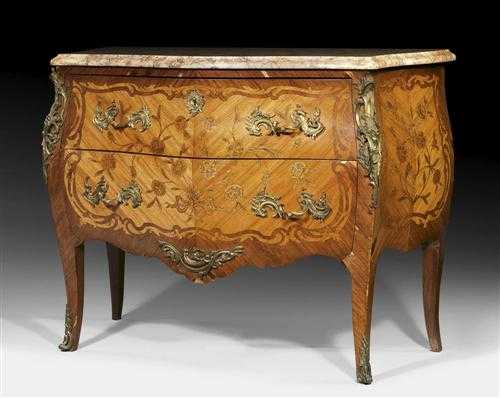 Appraisal: COMMODE A FLEURS late Louis XV stamped A MONOURY Alexandre