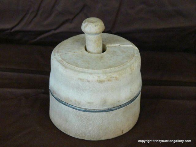 Appraisal: Antique Wooden Butter Mould Press - one pound size butter