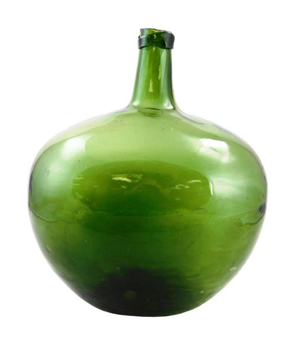 Appraisal: th C Demijohn bottle dark green rough rim wear consistent