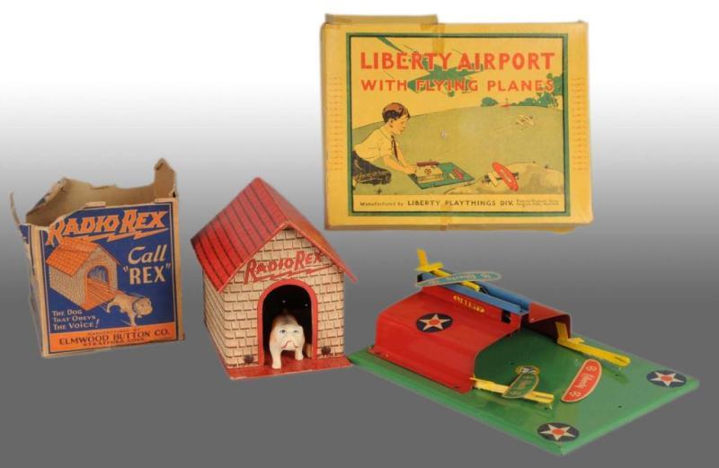 Appraisal: Lot of Liberty Airport Radio Rex Toys Description Liberty Airport