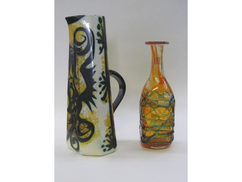 Appraisal: Mdina glass vase and a Celtic pottery jug