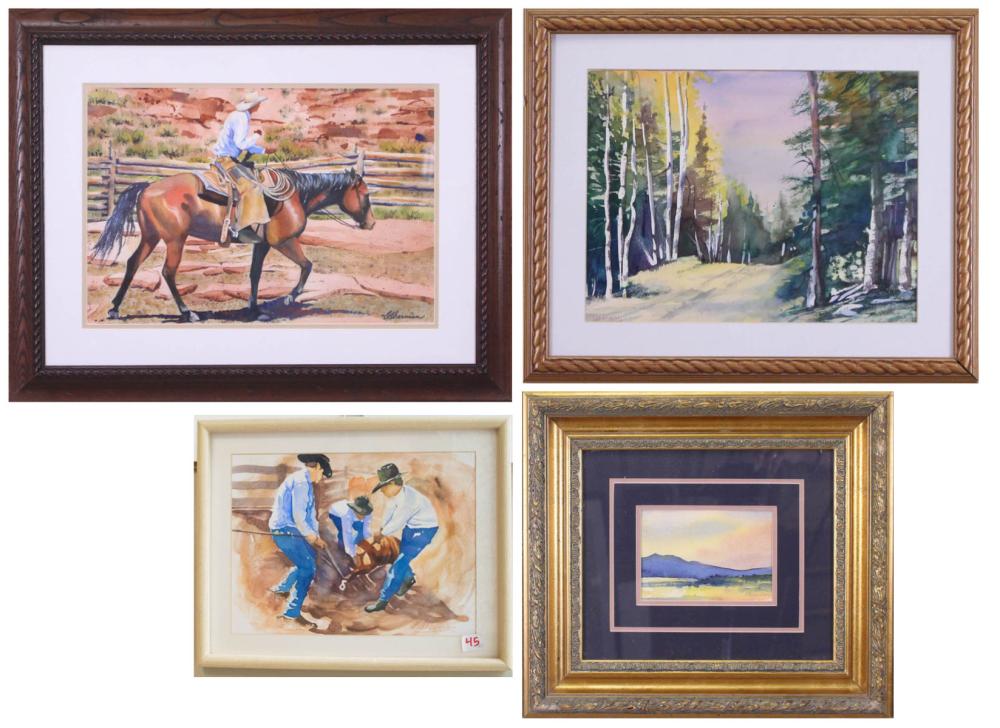 Appraisal: LINDA SHERMAN Colorado Arizona st century four watercolors two landscapes