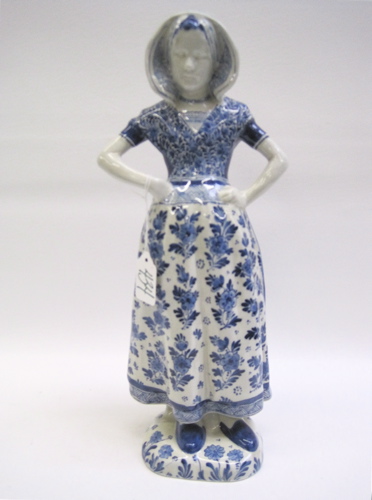 Appraisal: DELFTWARE PORCELAIN BLUE WHITE FIGURE of a young girl Height