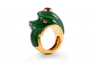 Appraisal: Rare David Webb Jade Dragon Ring A rare David Webb