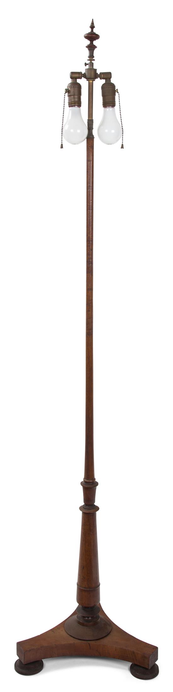 Appraisal: Sale Lot A Regency Style Mahogany Floor Lamp on tripartite