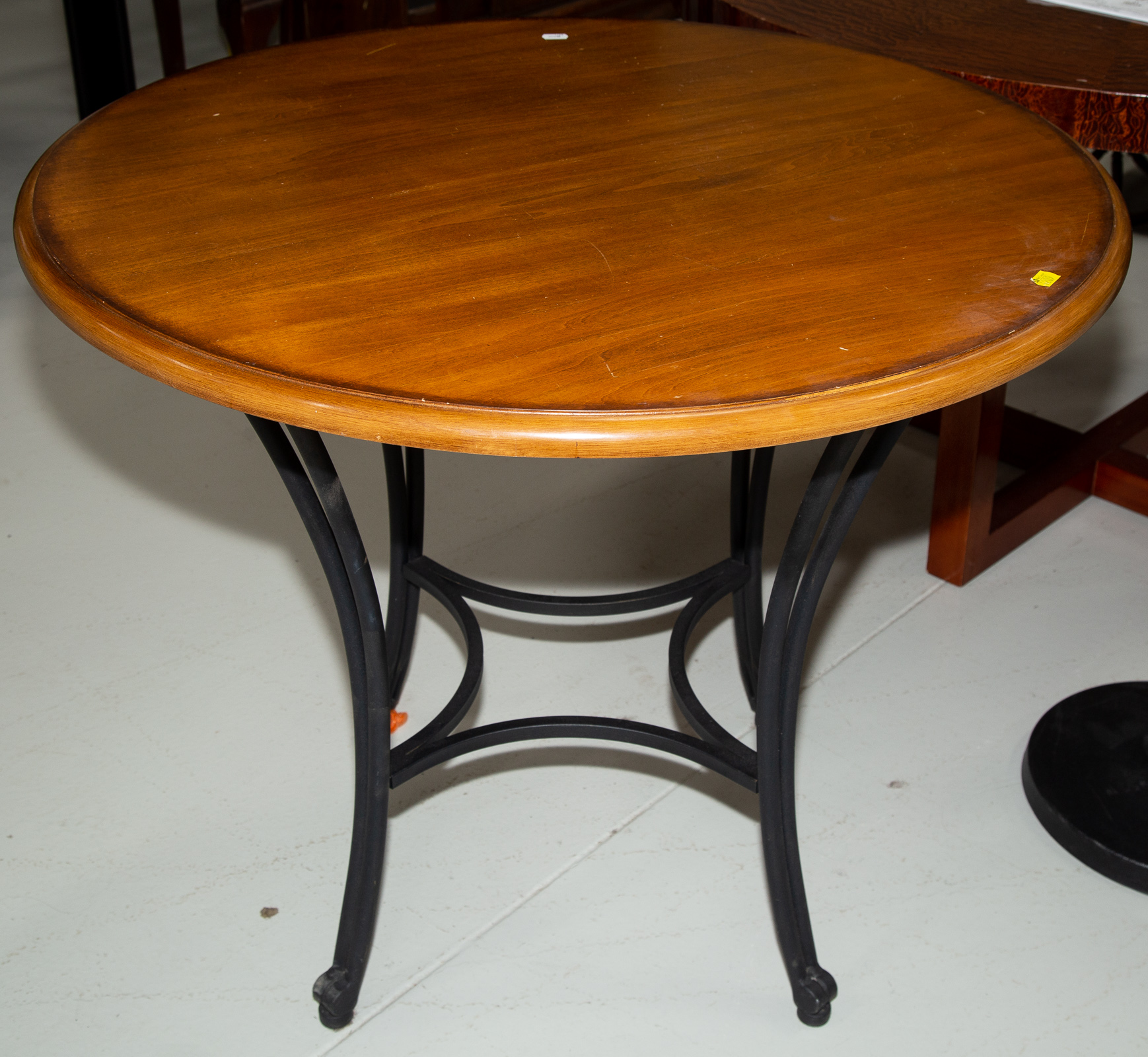 Appraisal: MODERN METAL BASED DINETTE TABLE With wood top