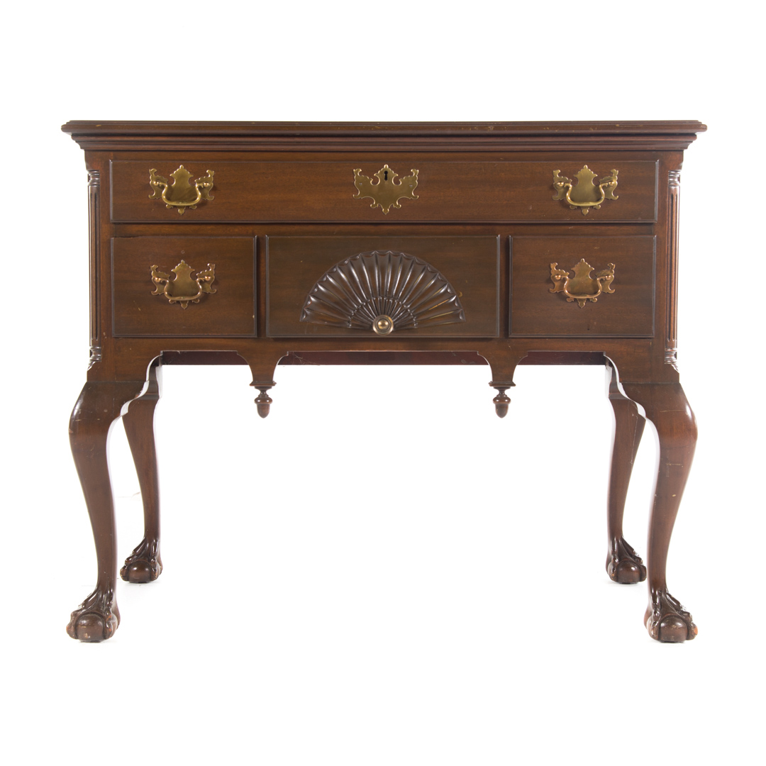 Appraisal: Potthast Chippendale style mahogany lowboy Potthast Brothers Baltimore MD th