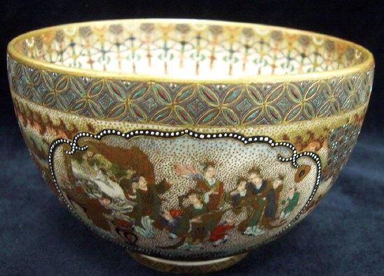 Appraisal: A th Century Satsuma bowl decorated various panels and bands