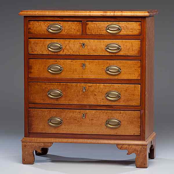 Appraisal: Miniature Chippendale Maple Chest of Drawers Pennsylvania th century a