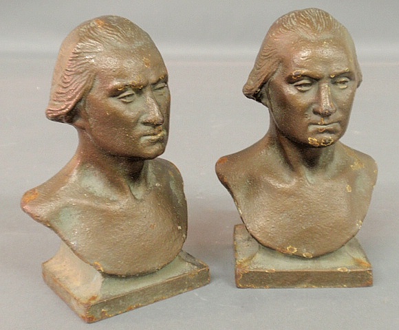 Appraisal: - Pair of faux bronze colored cast iron bookends c