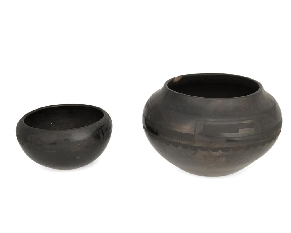 Appraisal: Maria Martinez - San Ildefonso Pueblo Two San Ildefonso blackware