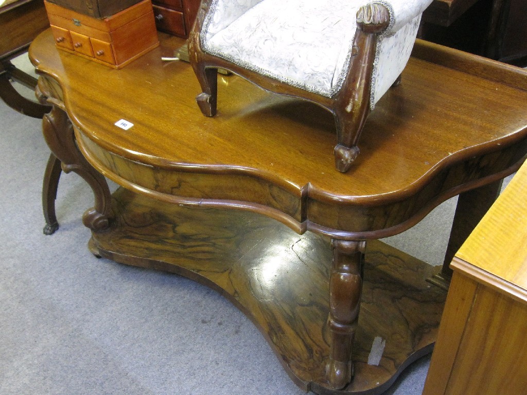 Appraisal: Victorian walnut console table