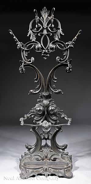 Appraisal: A Rococo Revival Cast Iron Hallstand mid- th c American