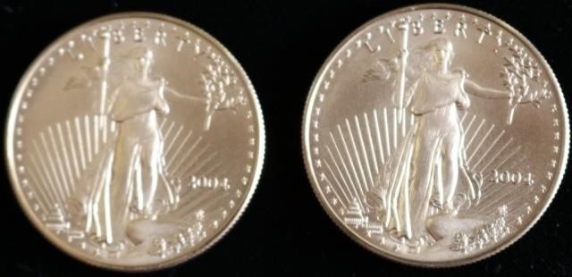 Appraisal: TWO WALKING LIBERTY GOLD COINS OZT EACH UNC CONDITION