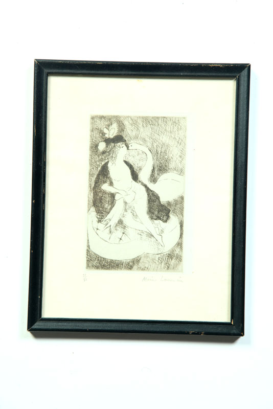 Appraisal: PRINT OF LEDA AND THE SWAN BY MARIE LAURENCIN FRANCE