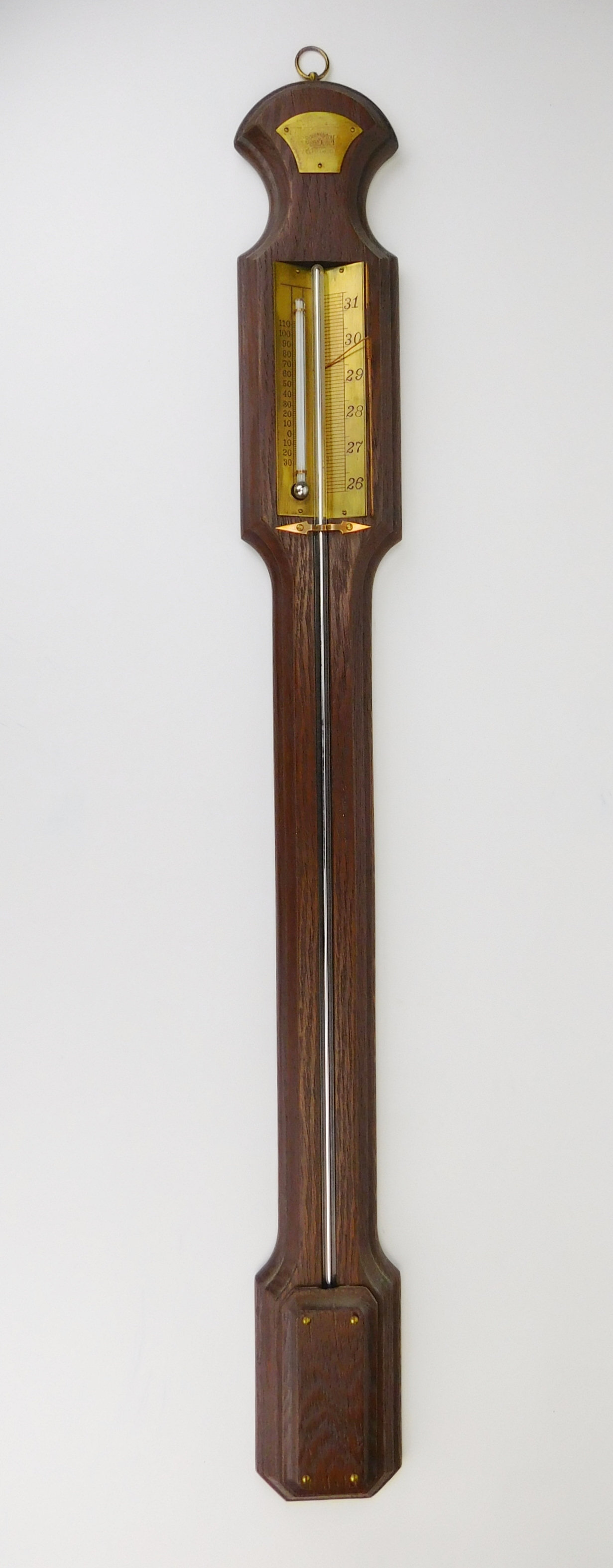 Appraisal: Early th c barometer set in oak Brass tag -