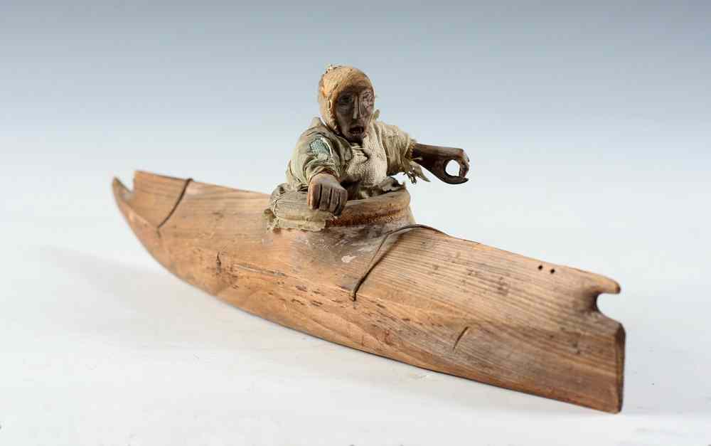 Appraisal: NATIVE AMERICAN TOY KAYAK - Inuit Northern Pacific Child's Toy