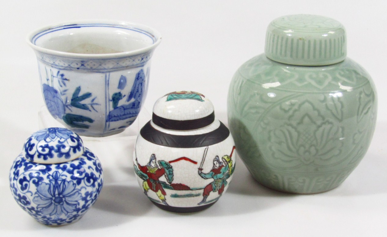 Appraisal: Various Chinese porcelain comprising a miniature jardiniere of shaped outline