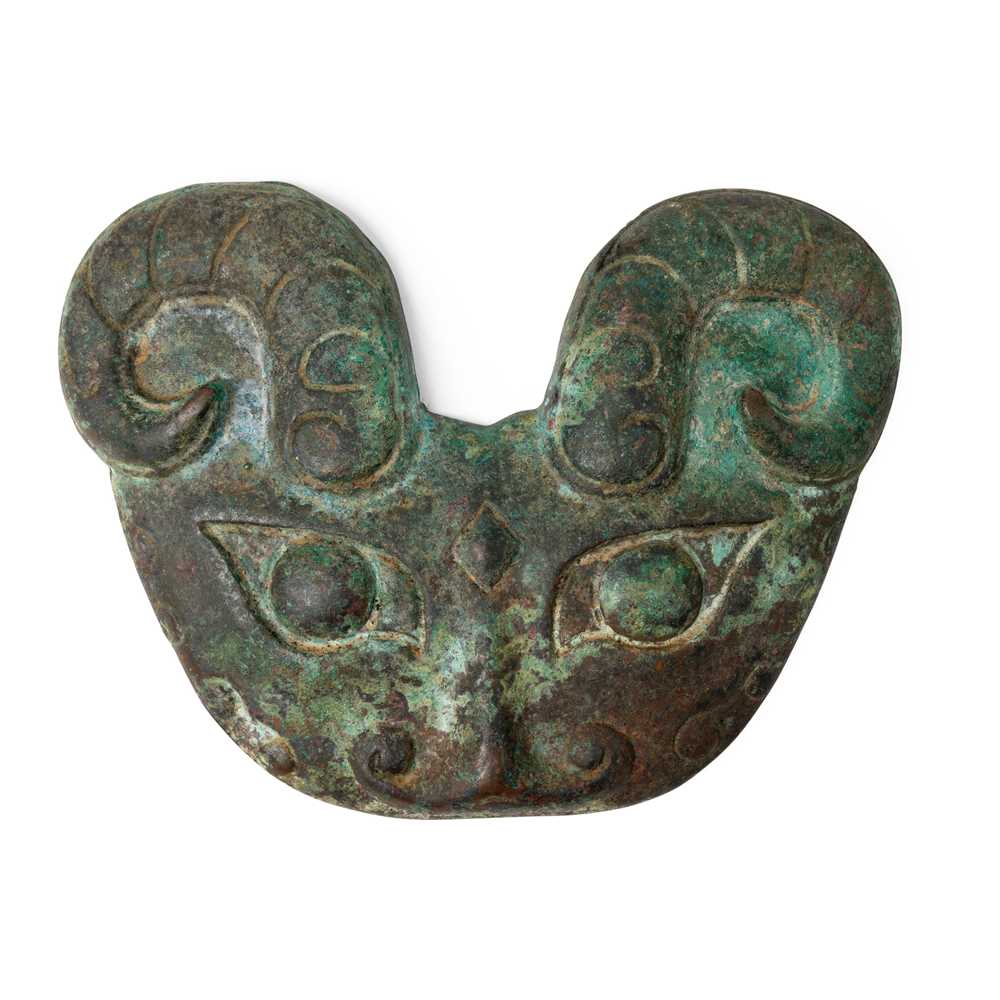 Appraisal: ARCHAIC BRONZE 'TAOTIE' MASK LATE SHANG TO WESTERN ZHOU DYNASTY