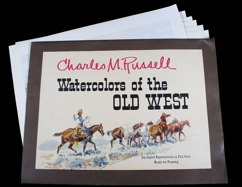 Appraisal: Charlie M Russell Watercolor Reproduction Prints Included in this lot