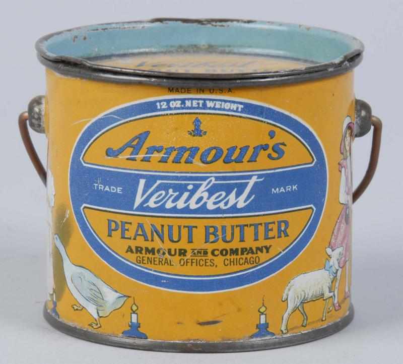 Appraisal: Armours Peanut Butter Tin with Handle Description Great graphics all