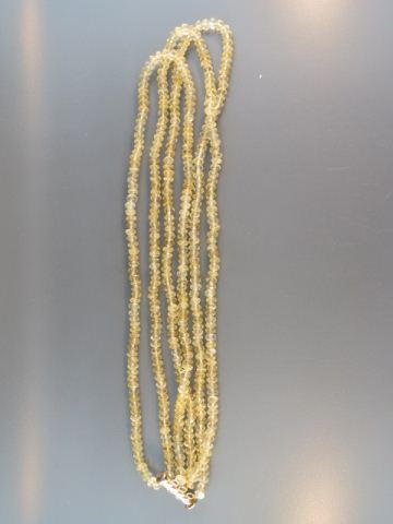 Appraisal: Citrine Necklace triple strand of natural nuggets long hundreds of