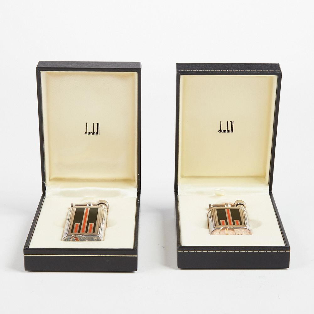 Appraisal: Pair of Dunhill Swing Arm Manhattan Lighters Dunhill United Kingdom