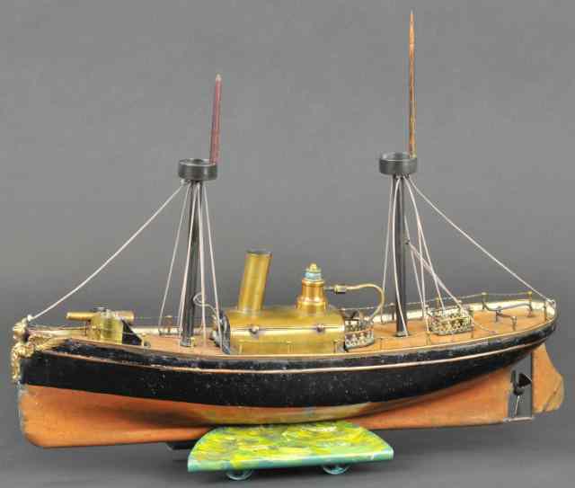 Appraisal: RADIGUET LIVE STEAM GUNBOAT France typical fine details figure head