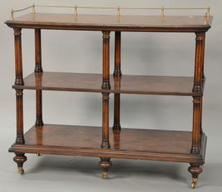 Appraisal: Burlwood three tier cart ht wd dp Burlwood three tier