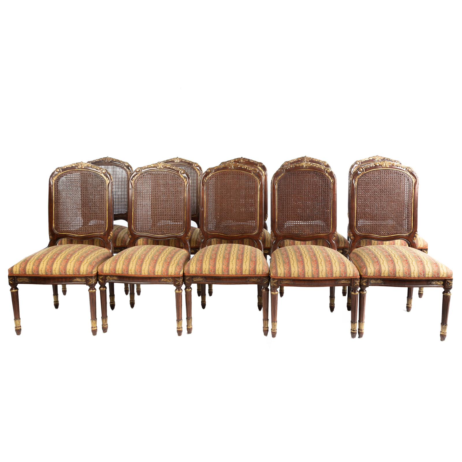 Appraisal: LOUIS XVI STYLE CANE BACK DINING CHAIRS th century with