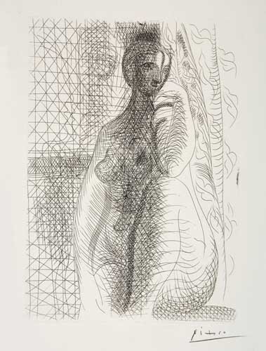 Appraisal: PABLO PICASSO Femme nue la Jambe pli e Etching x