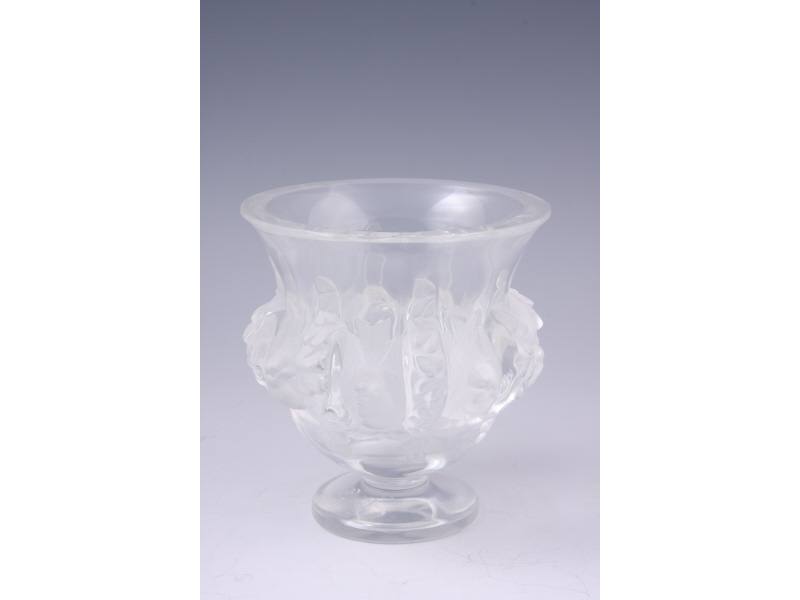 Appraisal: Lalique France Signed Art Glass Vase squat footed form with