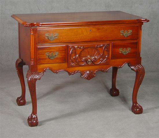 Appraisal: Chippendale Style Walnut Lowboy Mid th Century Custom made in