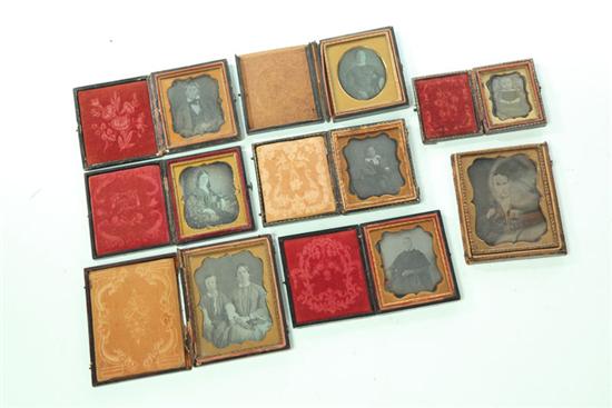 Appraisal: GROUP OF DAGUERREOTYPE PORTRAITS American mid th century Includes three