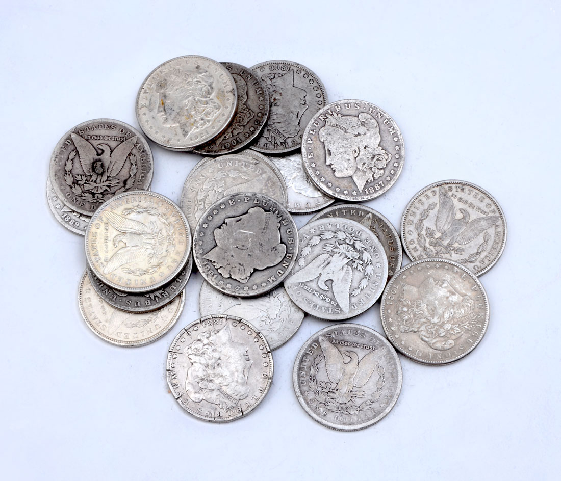 Appraisal: US MORGAN SILVER DOLLARS Ungraded and unsorted varying years and