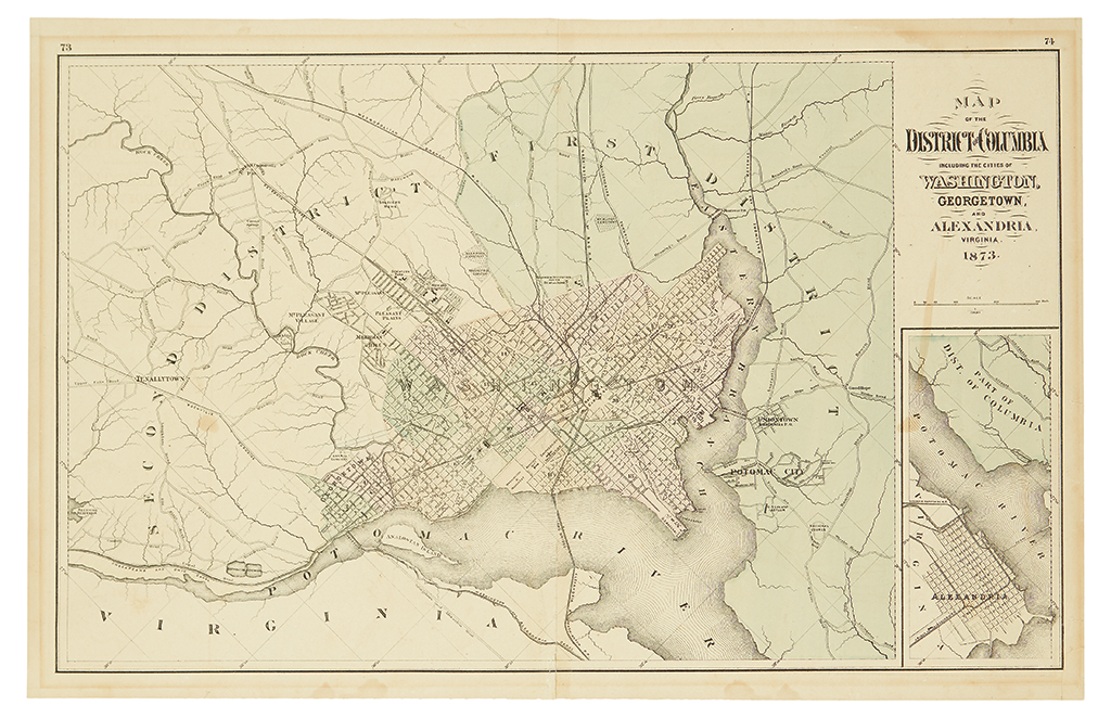 Appraisal: WASHINGTON D C Map of the District of Columbia including