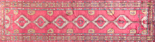 Appraisal: PERSIAN HAMADAN Runner with stylized Southwestern designs in tones of