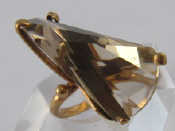 Appraisal: A carat gold modernist smokey quartz ring stone approx mm