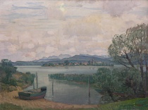 Appraisal: Paul Erbe German - A panoramic riverscape Oil on board