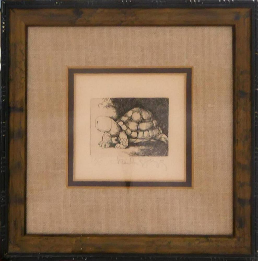 Appraisal: CHARLES BRAGG - TURTLE ETCHING IX C Charles Bragg UNITED