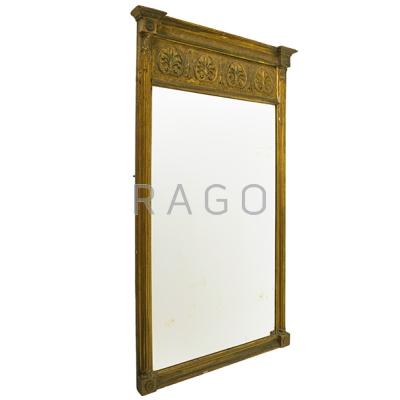 Appraisal: FEDERAL PERIOD TRANSITIONAL STYLE MIRROR Gilded frame with half columns