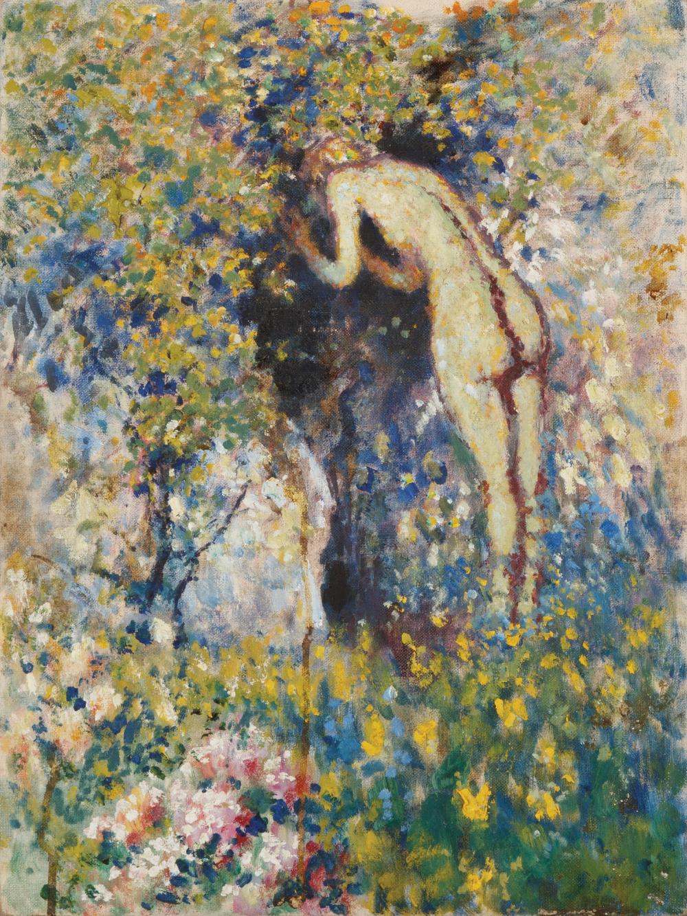 Appraisal: Henry Mortikar Rosenberg American - Nude Figure in a Floral