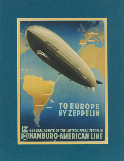 Appraisal: ZEPPELIN Graf Zeppelin To Europe by Zeppelin Color lithographed counter