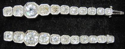 Appraisal: Platinum and diamond bracelet In pieces largest diamonds are synthetics