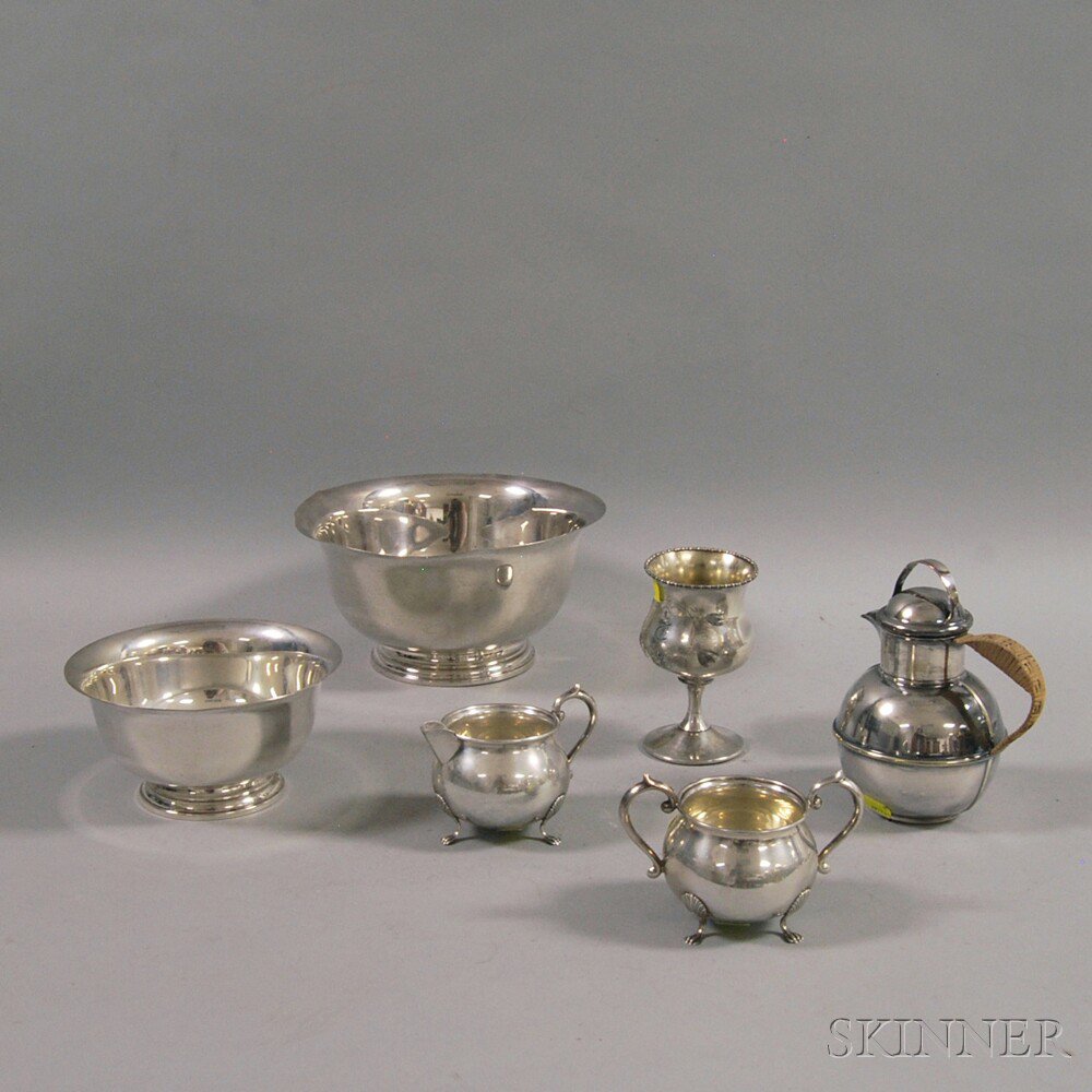 Appraisal: Small Group of Sterling Silver and Silver-plated Tableware two bowls