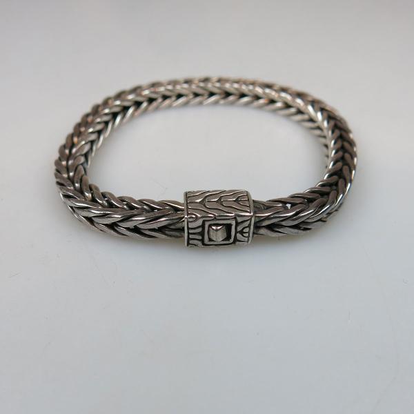 Appraisal: John Hardy Sterling Silver Serpentine Bracelet g weight cm length