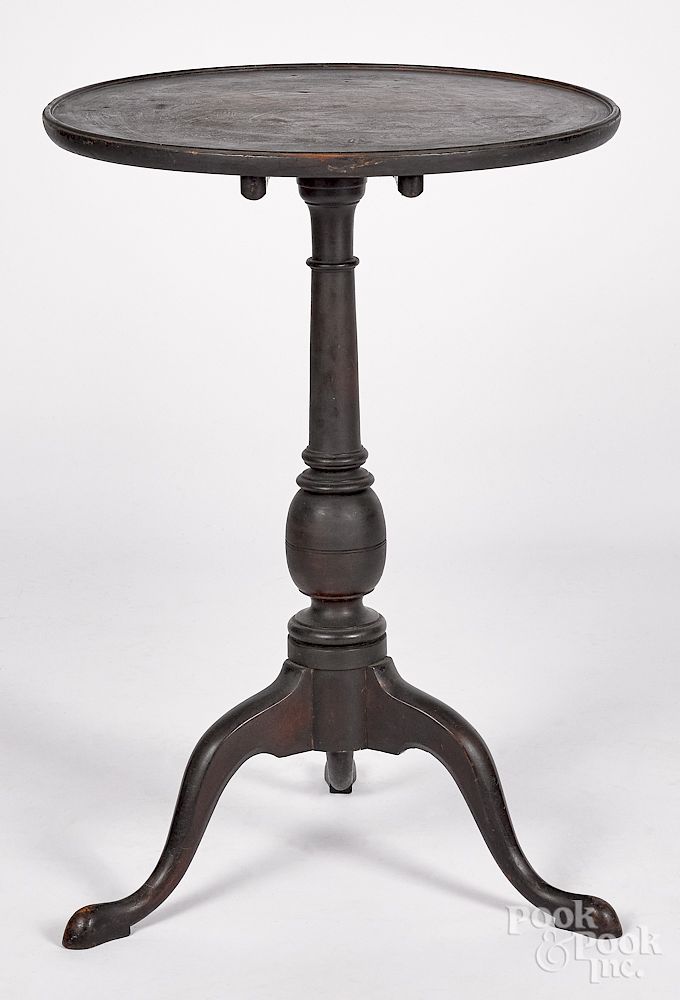 Appraisal: Pennsylvania Queen Anne cherry candlestand Pennsylvania Queen Anne cherry candlestand