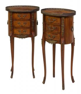 Appraisal: A PAIR OF LOUIS XV STYLE PARQUETRY AND ORMOLU MOUNTED