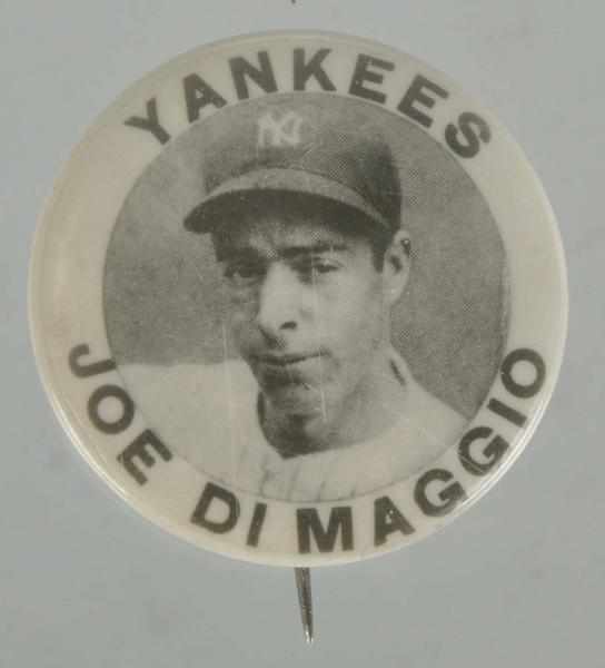 Appraisal: Joe DiMaggio Photo Pin Description Scarce pin showing HOFer Joe